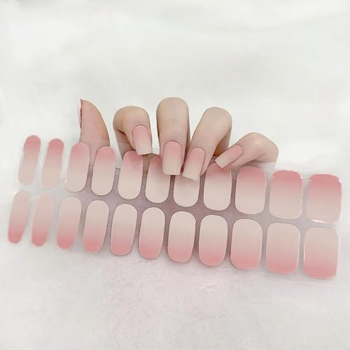 MrCuvaryas UV Gel Nagelfolie selbstklebend, Nagelsticker Nagelkunst Sticker Nagellack Aufkleber Nail art Selbstklebend, NailStrips1-MrCuvaryas (Rosa, SML)