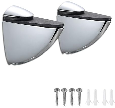Glasbodenträger, 2 Stück Verstellbare Glasregal Halterung Zinklegierung Glashalter Fensterbrett Halterung Glasklemme für Regalböden mit Einer Glasstärke von 3-20 mm