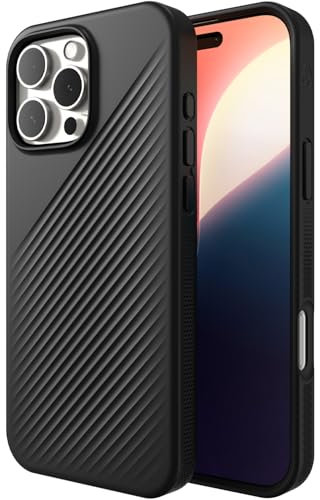 ZAGG Luxe Snap Graphene-Reinforced Case for iPhone 16 Pro Max [6.9-Inch], MagSafe Compatible, Slim and Comfortable Design, Shockproof Phone Back Cover (Black)