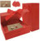 Geschenkbox mit Deckel Rot Geschenkkarton mit Magnetverschluss und Schleife Tasche Raffia Grußkarten Geschenkkiste für Geburtstag Hochzeit Weihnachten(26×19×8cm)