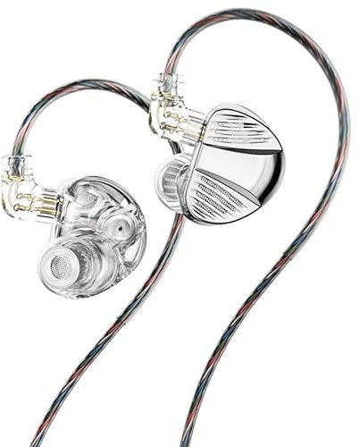 LEAUDIO TRN V10 PRO 2DD+2BA Hybrid in-ear monitor con cavo sostituibile aggiornato design (argento non microfono)