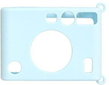 Silicone Camera Case Compatible for Instax Mini EVO, Instant Camera Protective Carrying Storage Case Cover Cam Carry Travel Case Protection Pouch Solid Color (Blue)