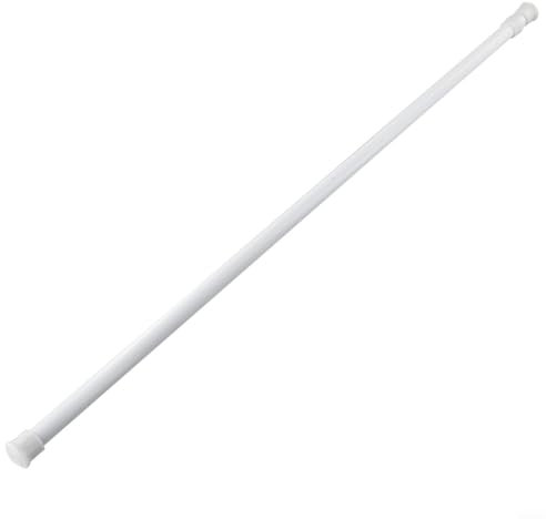 Tringle à rideau de douche extensible en métal 3 tailles sans perçage - Tringle réglable pour placard de cuisine, salle de bain, fenêtre - Blanc (60-110 cm)