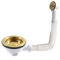 Feegow Gold Finish Kitchen Sink Basket Strainer Waste,Drain Sink Downcomer 114MM Gold-Plated Strainer with Overflow Anti Clogging