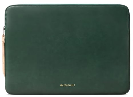 Comfyable Custodia per laptop in pelle compatibile con MacBook Pro M4 2024 da 16 pollici e MacBook Air M4 M3 M2 2025, verde notte