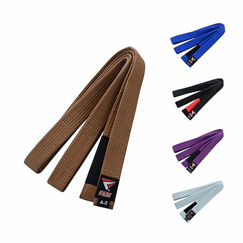 Fadi Sports Brazilian Jiu Jitsu Belt – Poly-Cotton BJJ Belt for Men & Women Durable with Ranking Stripe Sleeve for Gi Training & Competition (Brown, A5)