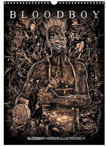 BLOODBOY/HORROR ILLUSTRATION V1 (Wandkalender 2026 DIN A3 hoch), CALVENDO Monatskalender: Eine Serie von Illustrationen zum Thema Horror (CALVENDO Kunst)