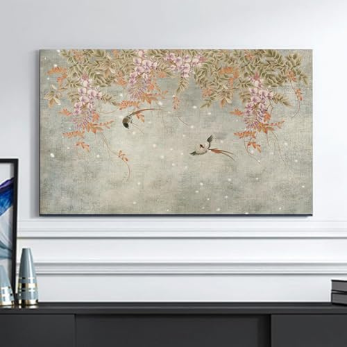 HSTANGKY Universelle TV Staubschutzhülle Für Innenräume Für 32-80 Zoll Bildschirme Atmungsaktive Weiche Dehnbare Monitor Schutzfolie Für LCD/LED Fernseher-flower||58-60inch