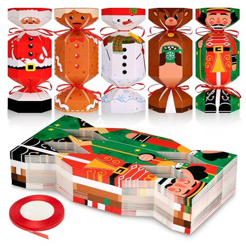 Huiguli 50 Stück Weihnachten Knallbonbons zum Selbermachen | Huiguli 50 Stück Weihnachten Knallbonbons zum Selbermachen