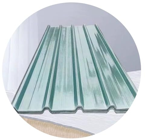 Clear Fiberglass Roof Panels, Corrugated FRP Daylighting Sheets for Greenhouse, Outdoor Canopy, Garage, Transparent Anti-UV Roofing Tiles(10pcs,100cm/3.3ft)
