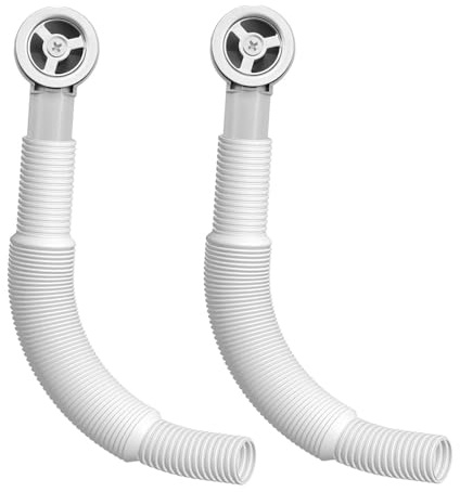 2 Stück Überlaufrohre für Waschbecken, ausziehbares Überlaufrohr-Set für Waschbecken, 250 mm rundes Überlaufrohr, Waschbeckenablauf-Überlauf-Ersatzzubehör