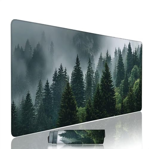 Tapis de Souris Paysage sous Main Bureau Tapis de Souris Gaming XXL 1400x600x3mm Mouse Pad Caoutchouc Forêt Grand sous Main Gamer Accessoires PC Imperméable, pour Clavier Ordinateur Portable w-8196