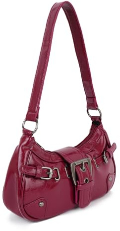 Ausing Kleine Handtasche Damen Vintage Bag Damen-Schultertaschen Y2K Hobo Shoulder Bag Women PU Leder Vintage für Party Date und Abendevents
