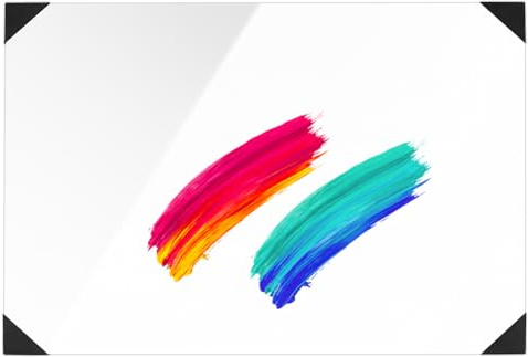 NBEADS 1 Pc Tempered Glass Palette, 22.8x30.4cm Rectangle Glass Color Mixing Palette with 4 Pcs Corner Protectors Scratch Resistant Easy Clean Paint Palette for Oil Acrylic Watercolor Painting, White