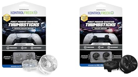 Bundle of KontrolFreek FPS Freek Galaxy Nero Gommini per Controller PS5/PS4 + Galaxy Crystal | Rialzi Analogici Iconici per PS5/PS4| Controller di movimento con assistenza Precisione FPS