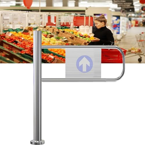Puerta de acero inoxidable, 70 cm, doble entrada segura para mercados, y acceso seguro para zonas de alto tráfico