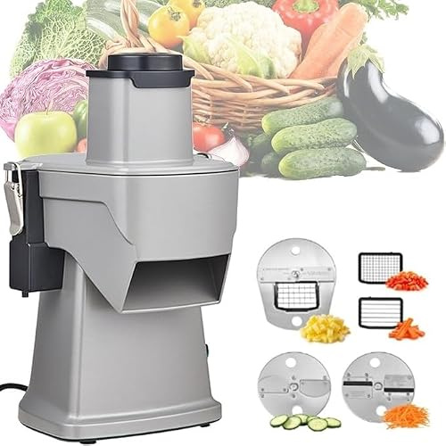 4-in-1 Electric Vegetable Chopper, Slicer Food Processor, Versatile Veggie Cutter for Slicing, Shredding, Dicing, and Striping