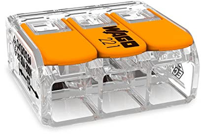 25 x Wago connettore a leva 221 Serie 221-413 3 terminali a 3 vie