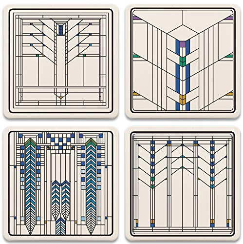CoasterStone AS10188 Ennis House Windows Ensemble de Dessous de Verre, Pierre, Multicolore