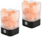 NUZAMAS Set di 2 Lampada a Sali 5W Natural Himalayan Rosa Crystal Therapeutic Rock Minerale 12V USB Light Camera da letto, ufficio, Outdoor, Camping, Lampada Yoga, Multi-Colors (Square Black)