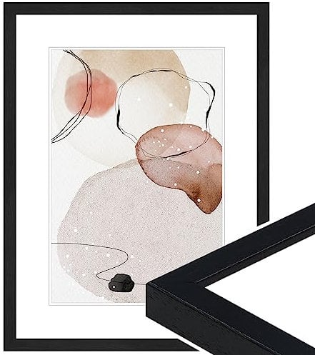 WANDStyle Bilderrahmen Schwarz, gemasert 40x50 cm aus Holz im Stil Modern zum Aufhängen, Posterrahmen Made in Germany - H950