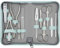 marQus Solingen Maniküre Pediküre Set - 12 Teile in Echt Leder Etui handlich und weich - Komplett Kit mit allem für die Hand- und Fußpflege, Nagelset Mint
