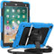 SEYMAC Funda para iPad (9,7 Pulgadas, 6ª / 5ª Gen, 2018/2017 Modelo), iPad Air 2 / iPad Pro 9,7 Funda Carcasa Rugosa con Soporte Rotación, Correa Mano/Hombro, Protector de Pantalla, Azul Claro