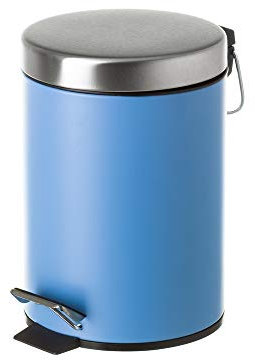 Lola Home Papelera Moderna de Metal para Cuarto de baño (3 litros, Azul)