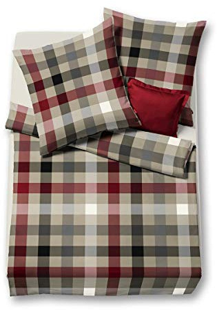 fleuresse gewebte Edelflanell Bettwäsche Lech Karo Klassik 1 Bettbezug 200 x 220 cm + 2 Kissenbezüge 80 x 80 cm