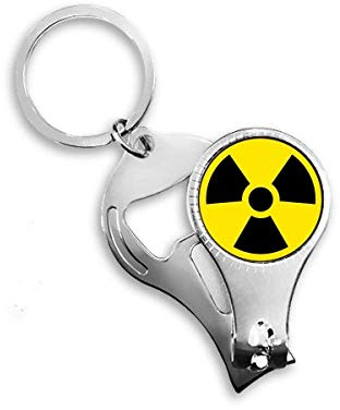 Gelb Gefahr Chemische Strahlung Symbol Nagel Zange Ring Schlüsselanhänger Flaschenöffner Clipper