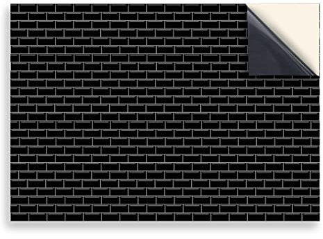 Stick & Go Repositionable Self Adhesive Dolls House Wallpaper 1:12 Scale (1 Sheet) - Black Metro Tiles - No. 76