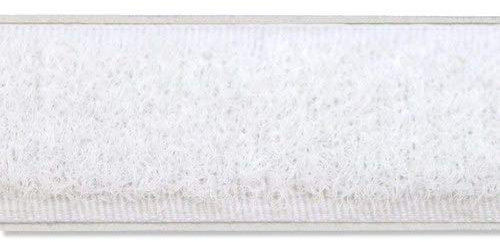 Interdeco Flauschband Weiß, 20 mm selbstklebend für Gardinen u. Raffrollos, 10 Meter