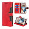 FMPCUON Hülle für Samsung Galaxy J7 2017 / J730,Samsung Galaxy J7 2017 / J730 Schutzhülle/Klapphülle,Leder Flip Wallet Case Tasche Handytasche Cover [Panzerglas Schutzfolie *2] Rot