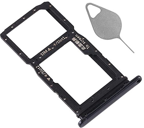 OnlyTech - Tiroir/Support de la Carte Double sim et Carte mémoire Micro SD du Huawei Honor 9X Noir + Outil d'extraction
