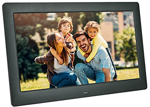 10,5 Zoll digitaler Bilderrahmen 1280 x 720 Hochauflösendes IPS-Widescreen-Display - Kalender-/Uhrfunktion, MP3/Foto-/Videoplayer mit Fernbedienung