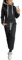 BUOYDM Survêtement Femmes Casual Ensembles Sportswear À Manches Longues Sweat-Shirt + Jogging Pantalon Sports pour Automne et Hiver B-Noir M