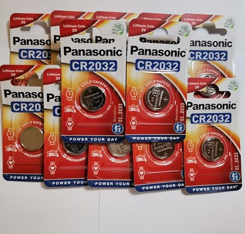Panasonic CR2032 Pile Batterie a Bottone al Litio 3V Confezione 12 pz (12 Blister Singoli)