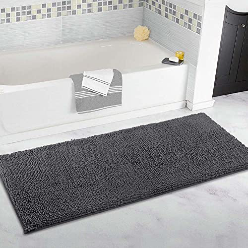 Extra großer Badteppich, lange Badematte, 80 x 160 cm, ultraweiche Chenille-Teppiche, rutschfest und wasserabsorbierend, Badewannen-Bodenmatte, Läufer für Badezimmer, Schlafzimmer, Küche