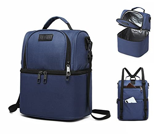 Kono Bolsas porta alimentos, bolsa de almuerzo aislamiento fiambrera para hombres mujeres adultos niños 10L bolsa nevera hermética para el trabajo escuela al aire libre camping viajes