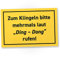 DankeDir! Klingeln Ding Dong - 30 x 20 cm Kunststoff Schild Büro Laden - Wanddeko Geburtstagsgeschenk Spruchschild Türschild lustiger Spruch - Kollegen Freunde Geschenk Deko Geschenkidee