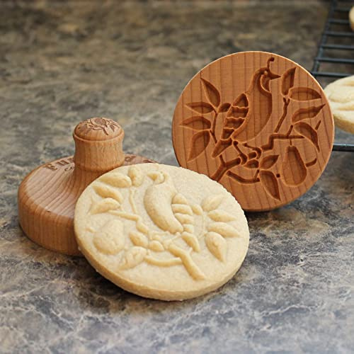 Fun Food Tools, Wood Cookie Stamp, 2.5 Inch (Partridge in a Pear Tree CS-004)