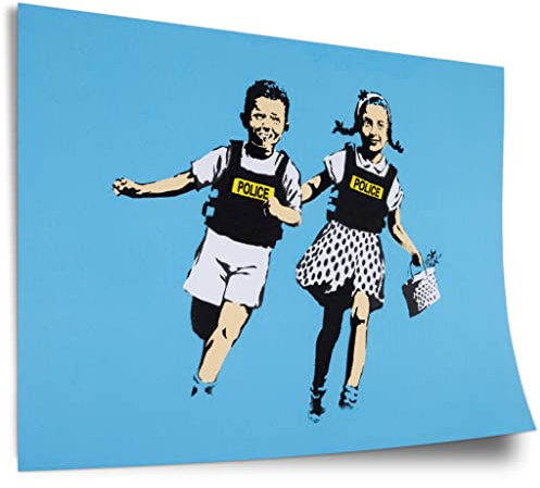 Poster aus Baumwolle Banksy Street-Art - Moderner Kunstdruck Klein bis Groß XXL - Perfekte als Geschenk, Wohnzimmer, Inneneinrichtung Deko Kunstdruck ohne Rahmen, Wandbild - A4, A3, A2, A1, A0, XXL..