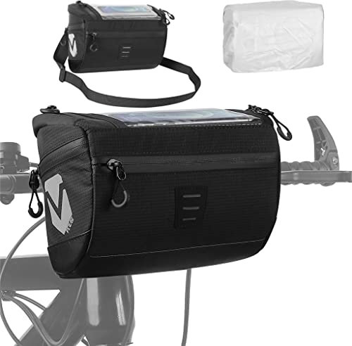 VERTAST 3L Fahrrad Lenkertasche wasserdicht – Fahrradkorb vorne mit Regenschutz & abnehmbarem Schultergurt – Fahrradtasche Lenker Touchscreen für alle Handys