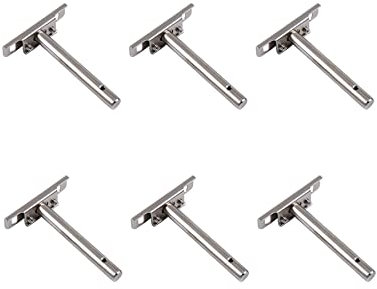 LIKERAINY Forte Supporto per Mensola Galleggiante 12x102mm Reggimensola Nascosto per Montaggio a Parete Staffe per Mensole Invisibili Acciaio 6 pezzi