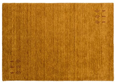 Lifetex.eu Teppich Marand Modern ca. 120 x 180 cm Gelb handgeknüpft Schurwolle Modern hochwertiger Teppich