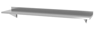 HENDI Wandregal, mit zwei Stahlbügeln, Geschweißt, Maximalbelastung: ca. 25 kg/m², Abnehmbar zur einfachen Reinigung, für Restaurant, Bar, Küche, Topfständer, 1400x300x(H)250mm, Edelstahl
