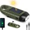 PKKP Linterna recargable de manivela, linterna solar LED con banco de energía, dinamo linterna USB recargable con hebilla de senderismo, linterna de manivela para emergencia/exterior/camping