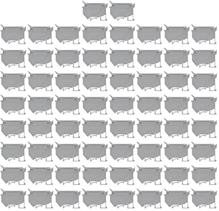 50 Stück Durchgangsklemme 4 mm² 6,3A 800V Hutschiene Reihenklemmen mit Leichter Sicherung, Fammhemmende Erdungsklemmen für Elektrik