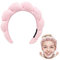 XIXKOLYU Schwamm-Stirnbänder,weiches Haarband für Frauen und Mädchen, modischer Haarreifen,dünnes Haarzubehör, Kopfwickel für Spa, Waschen, Gesicht, Make-up (rosa)