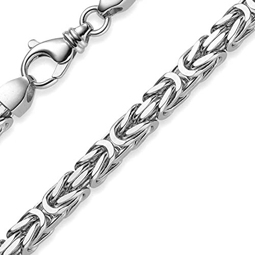 6mm Königskette Kette Halskette aus 750 Gold Weißgold 60cm Herren